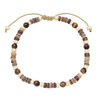 COCONUT & TIGER EYE ROPE ANKLET