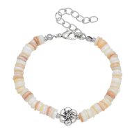NATURAL HEISHI SHELL DAISY BRACELET