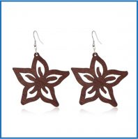 WOODEN FRANJIPANI EARRINGS