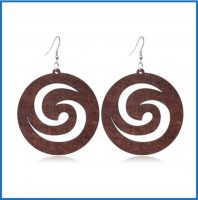 WOODEN WAVE EARRINGS