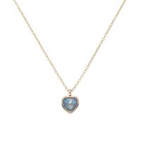 GOLD PLATED NECKLACE W/ LOVE HEART SYNTHETIC OPAL