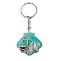 SEASHELL RESIN KEYRING WITH SHELLS INSIDE