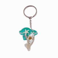 SEASHELL RESIN KEYRING WITH SHELLS INSIDE