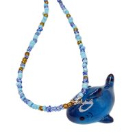 SHARK BLUE SEED BEAD CHOKER