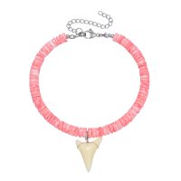 PINK SHELL HEISHI ANKLET W/ IMITATION TOOTH