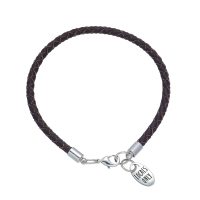 BRN SYNTHETIC LEATHER PLAITED BRACELET W/ “LOCALS ONLY” COMPONENT