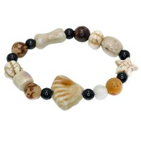BEIGE SHELL ELASTIC BRACELET