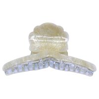 WHITE SHELL LONG  HAIRCLIP