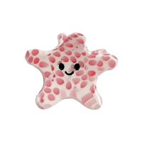 PINK SPOTTED STARFISH  HAIRCLIP