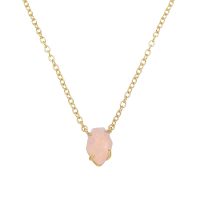DAINTY LIGHT PINK RESIN NECKLACE ON GOLD CHAIN