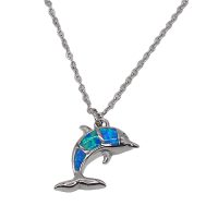 SYNTHETIC OPAL STAINLESS STEEL DOLPHIN