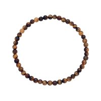 4MM YELLOW TIGER EYE BEADED BRACELET