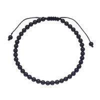 4MM OBSIDIAN BEADED ANKLET