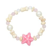 ROSE QUARTZ, PEARL & PINK STARFISH BRACELET