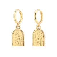 GOLD PALM ARCH HOOP EARRINGS