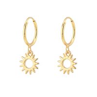 GOLD SUN HOOP EARRINGS