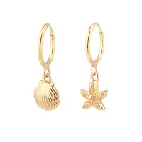 GOLD MISMATCHED MARINE EARRINGS