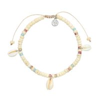 WHITE COCONUT & COWRIE SHELL ROPE ANKLET