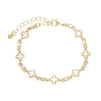 CLOVER & GEM GOLD BRACELET
