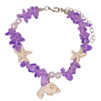 DOLPHIN & STARFISH PURPLE CHIP BRACELET