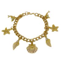 BR8240 MARINE CHARMS GOLD BRACELET