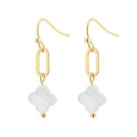 MOP CLOVER & GOLD LINK EARRINGS