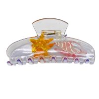 HC326 CLEAR STARFISH & SHELL HAIRCLIP