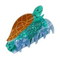 HC334 BLUE TURTLE W/BROWN SHELL HAIRCLIP