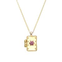 GOLD LOCKET “I AM LOVED” W/ PINK GEM