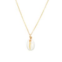 MINI COWRIE SHELL ON GOLD CHAIN PENDANT