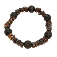 DARK NATURAL ROUGH CUT SHELL W/ LAVA BEADS