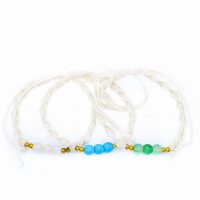BR8189 3-PIECE TWISTED STRING BRACELETS WITH BEADS