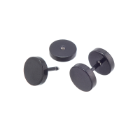 BLACK STAINLESS STEEL STUD EARRINGS