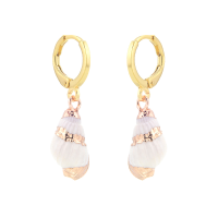 GOLD EMBOSSED SHELL EARRINGS