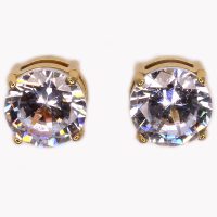 STAINLESS STEEL MAGNETIC GOLD CZ EARRING