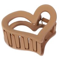 NATURAL BROWN LOVE HEART HAIR CLIP
