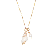 GOLD EMBOSSED SHELL GOLD CHAIN PENDANT