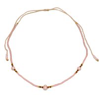P8205 DAINTY PINK BEAD STRING CHOKER