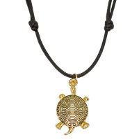 P8246 GOLD AZTEC TURTLE CORD CHOKER