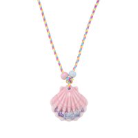 PINK CERAMIC SHELL COLOURFUL STRING ADJUSTABLE CHOKER