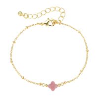 BR8269 MAHOGANY CLOVER GOLD BRACELET
