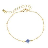 BR8270 SODALITE CLOVER GOLD BRACELET