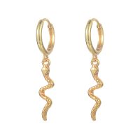 E2167 GOLD SNAKE HOOP EARRINGS