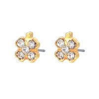 E2171 GOLD AND CRYSTAL CLOVER EARRINGS