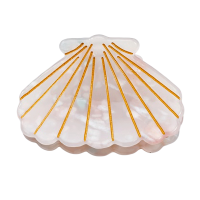 WHITE AND GOLD SHELL  HAIRCLIP