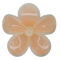 HC338 ORANGE FRANGIPANI W/ WHITE TRIM HAIR CLIP