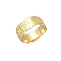 MR320L GOLD WAVY RING WITH EMBOSSED SUNS – LARGE
