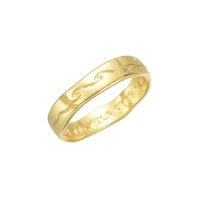 MR322L GOLD EMBOSSED WAVE RING – LARGE
