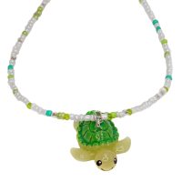TURTLE GREEN SEED BEAD CHOKER