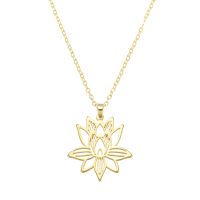 P8282 GOLD LOTUS FLOWER PENDANT